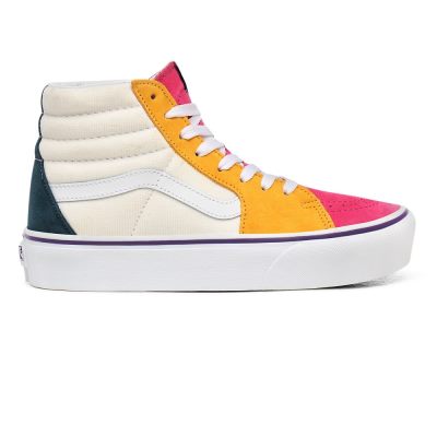 Vans Mini Cord Sk8-Hi Platform 2.0 - Kadın Bilekli Ayakkabı (Renkli)